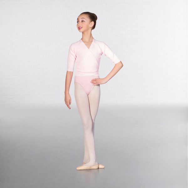 brighton ballet school basic cross over cardigan pink
