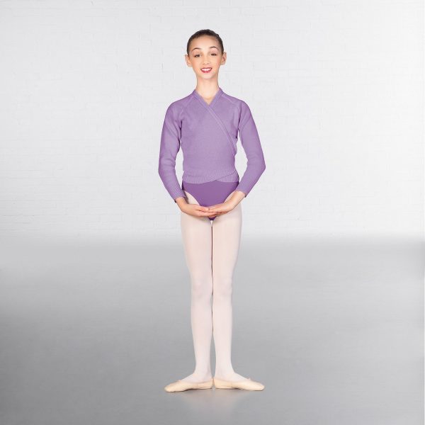 brighton ballet school 1st Position long sleeve cross over cardigan lavender